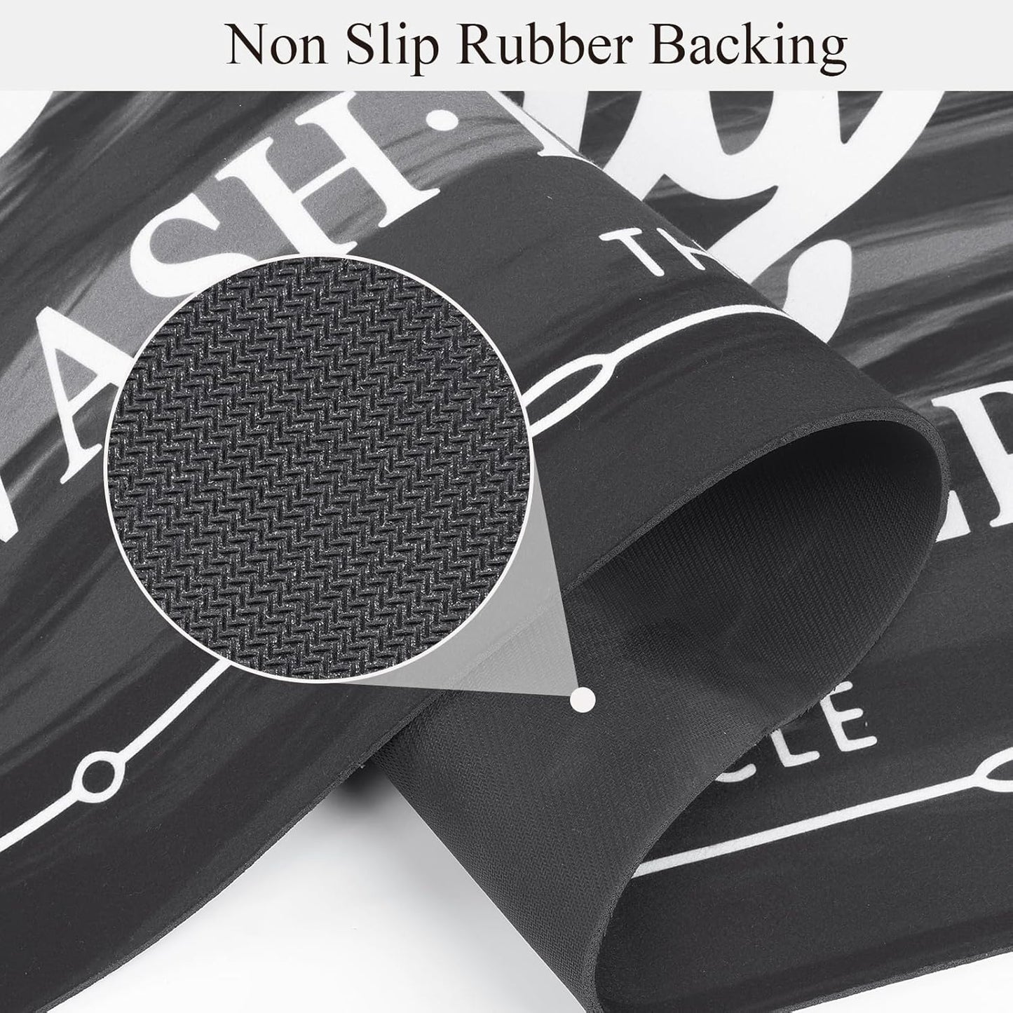 Farmhouse Laundry Room Rug Runner 20"X5’9 Rubber Non Slip Mats for Floor.