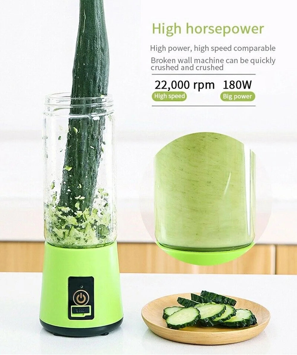 Portable Blender USB Rechargeable Personal Juicer Cup Mixer for Shakes and Smoothies