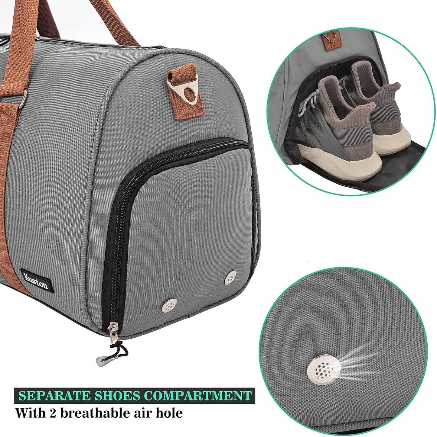 Travel Weekend Duffel Bag & Sports Gym bag w/shoe compartment & wet pocket.