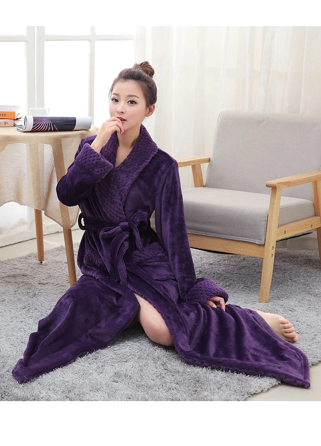 Long Comfy Soft Spa Bath Robe