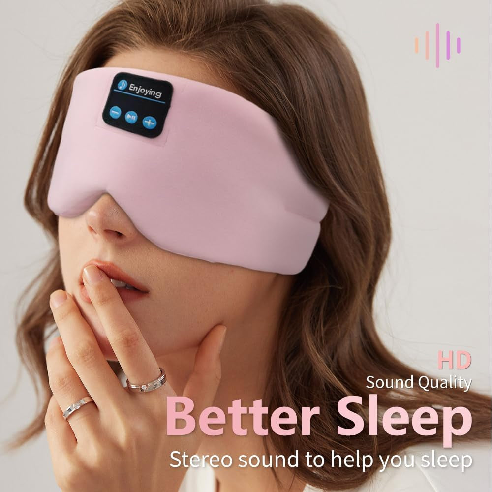 Soft Sleep Eye Mask Bluetooth Headband Wireless Headphones, Adjustable Sleep Mask for Sleeping Meditation Insomnia
