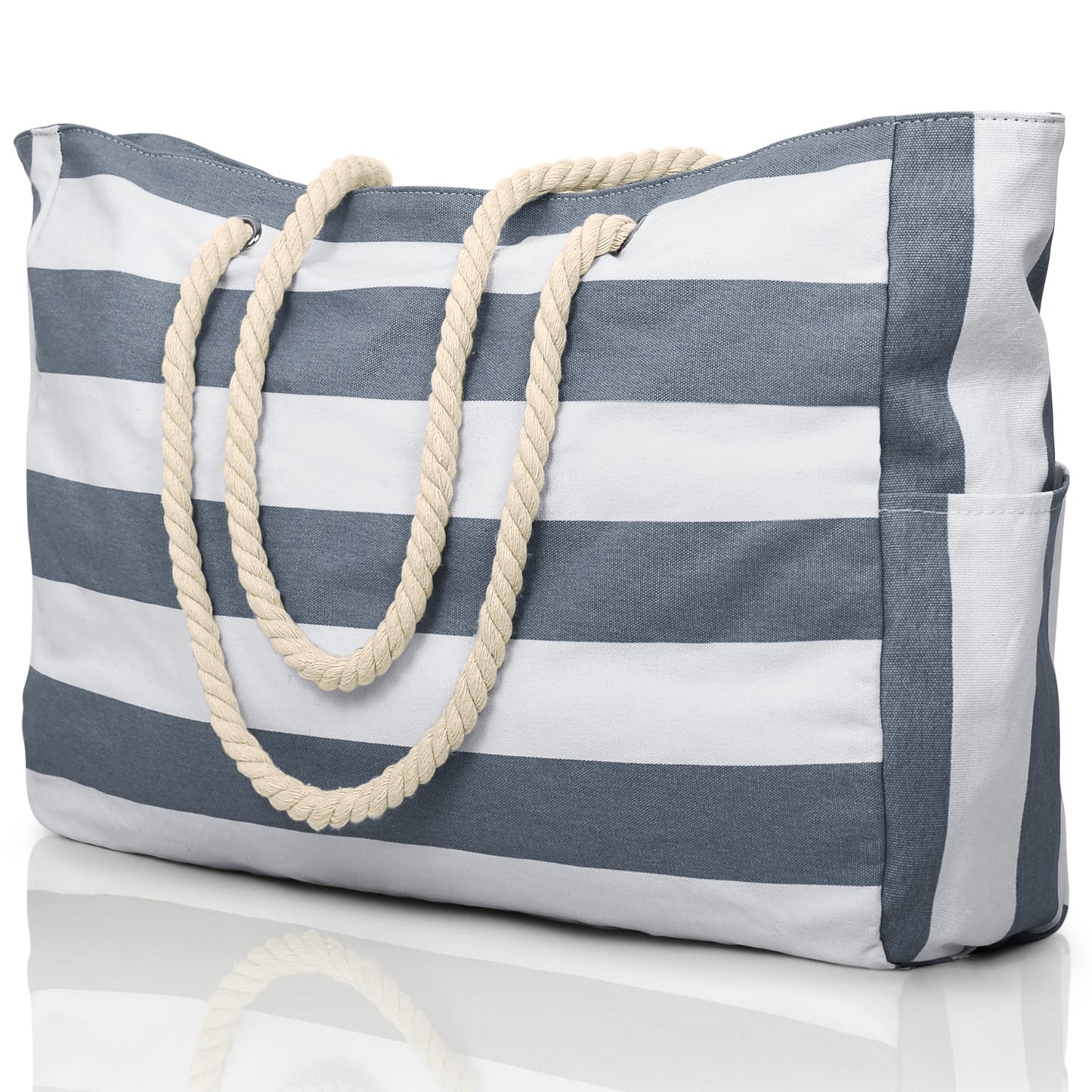 Large Beach Tote Bag with Zipper Waterproof Travel Beach Essential