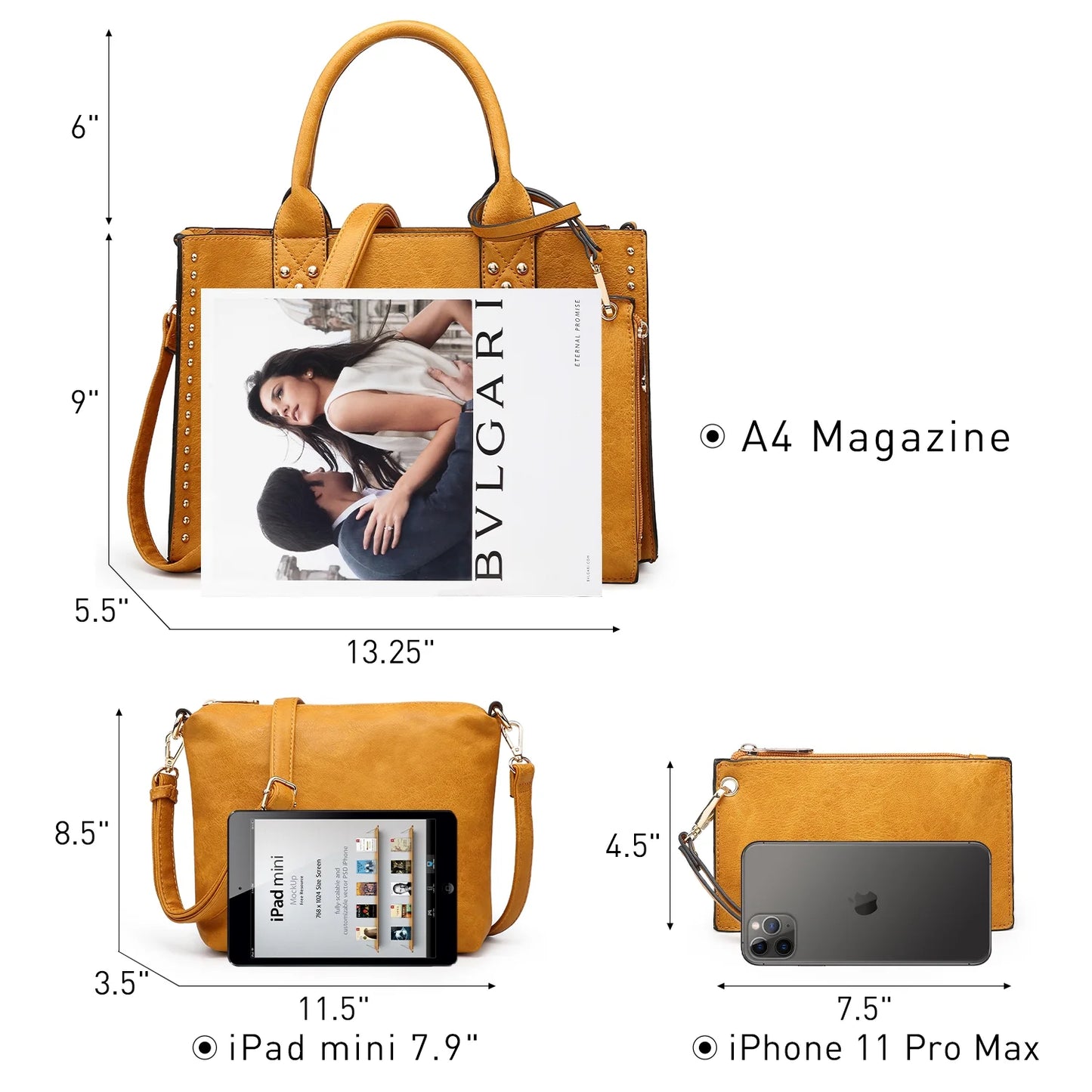 3Pcs Shoulder Tote Bag for Ladies
