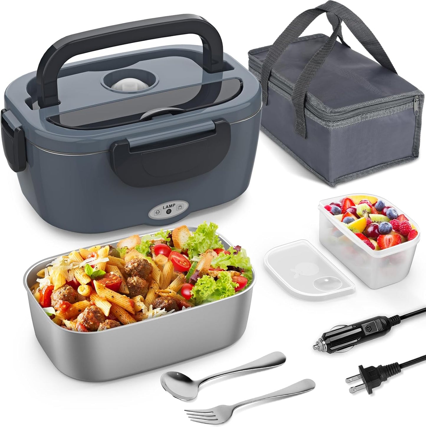 Electric Lunch Box, 3 in 1 Heated, Portable with 1.5L Removable Stainless Steel
