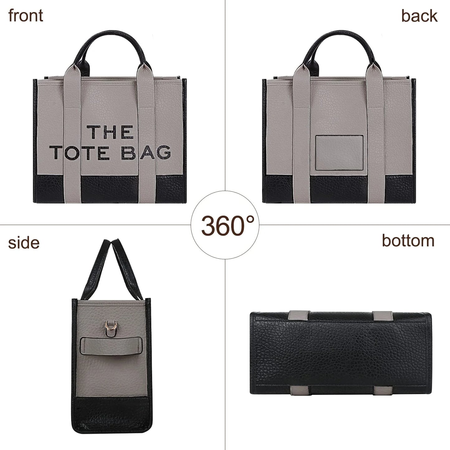 Medium Tote Leather Leisure Bags with Zipper