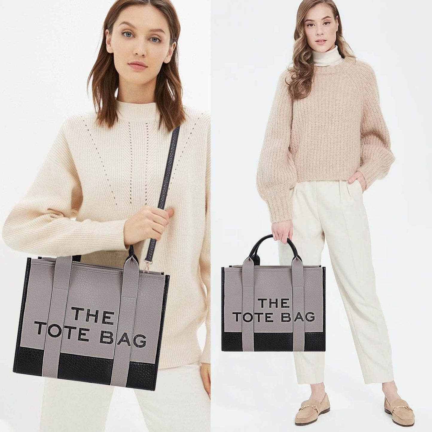 Medium Tote Leather Leisure Bags with Zipper