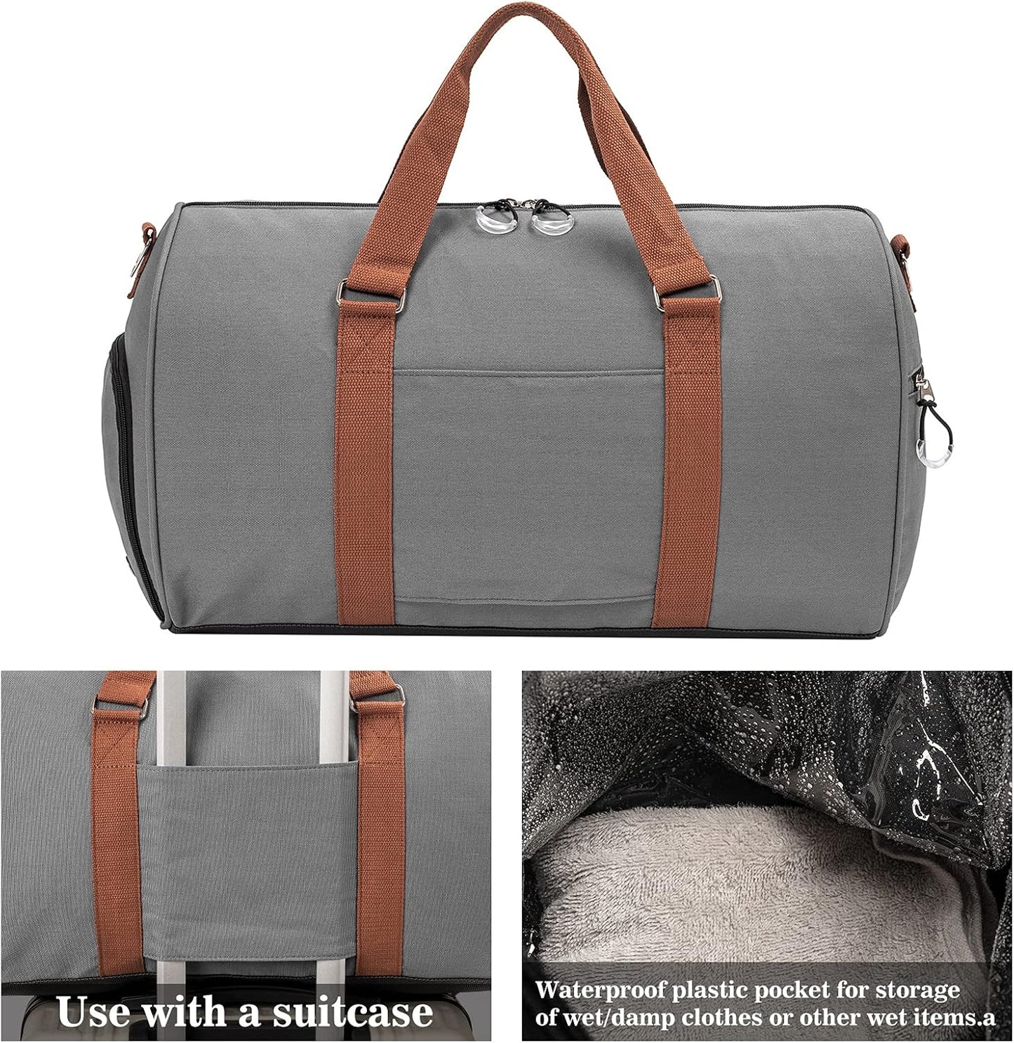 Travel Weekend Duffel Bag & Sports Gym bag w/shoe compartment & wet pocket.