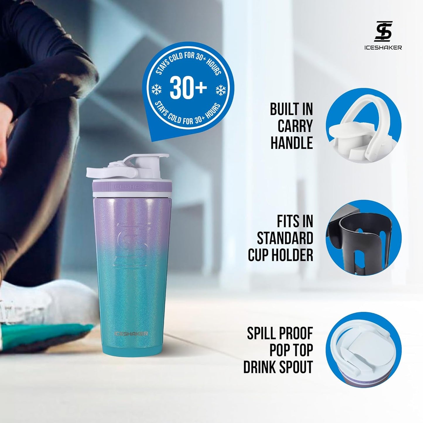 Insulated Stainless Steel Shaker Bottle | 26Oz