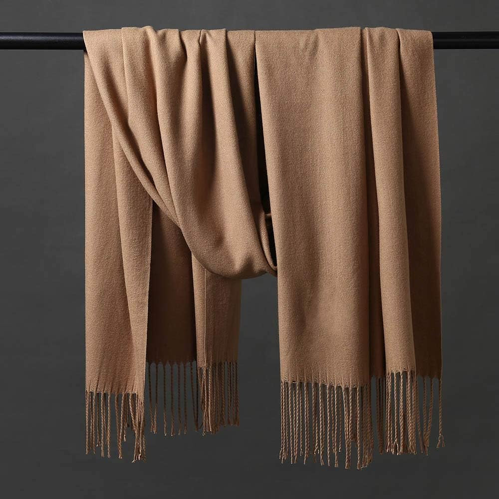 Womens Thick Soft Pashmina Shawl Wrap Scarf Warm Solid Color