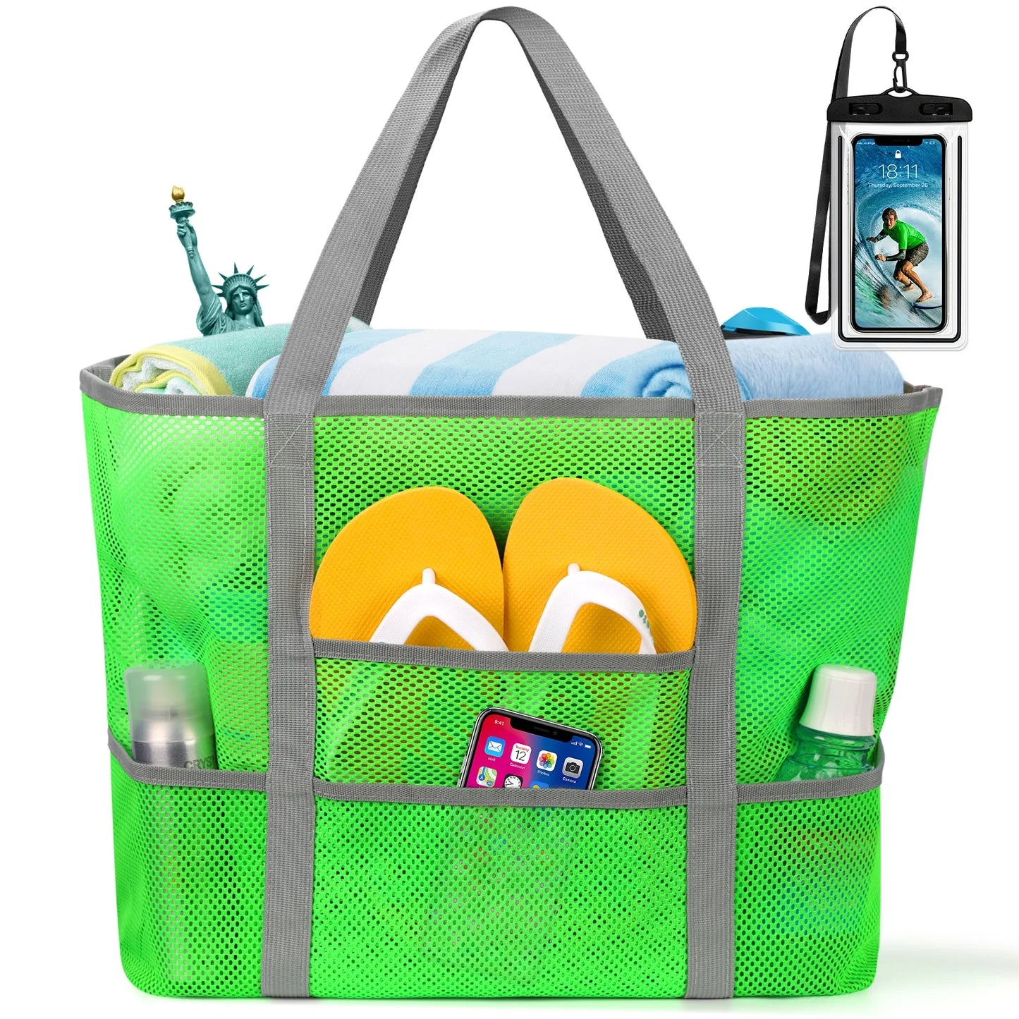 Mesh Beach Bag Rope Handles