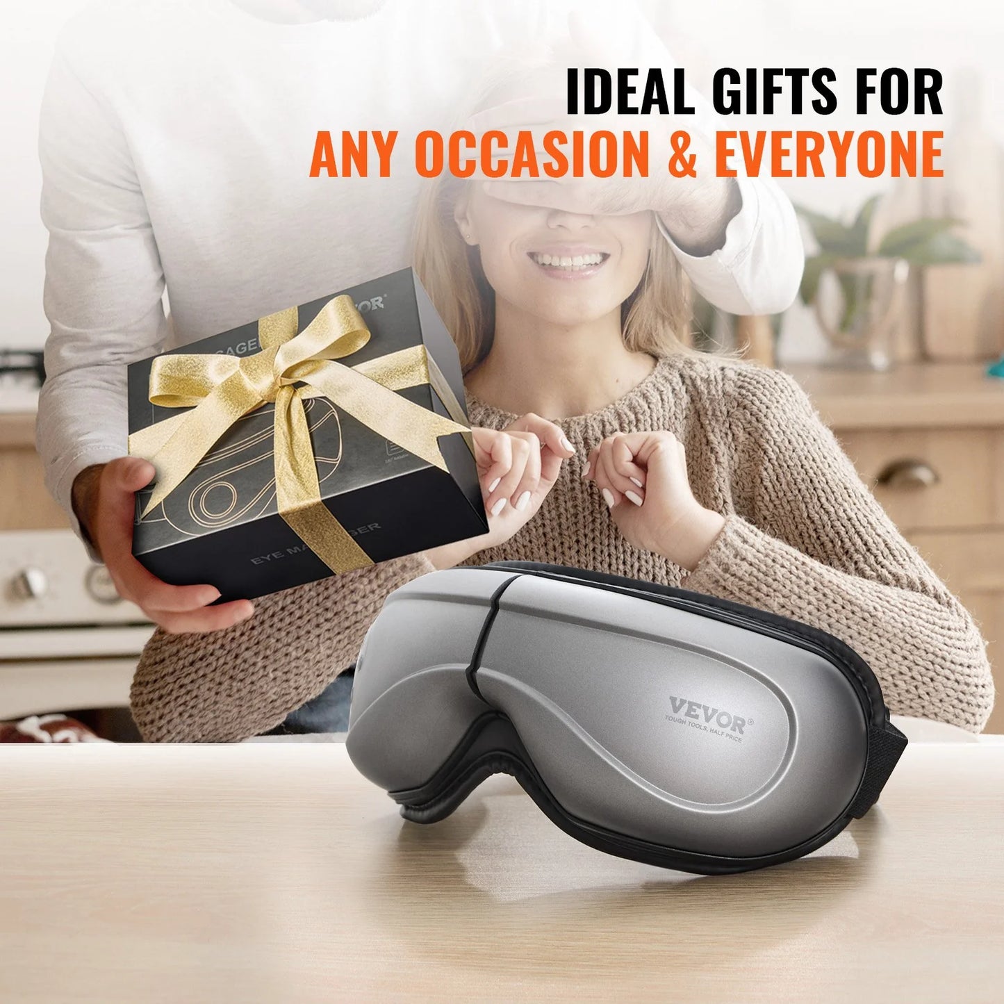 VEVOR Heated Eye Massager Eye Care Device 5 Modes Bluetooth Music