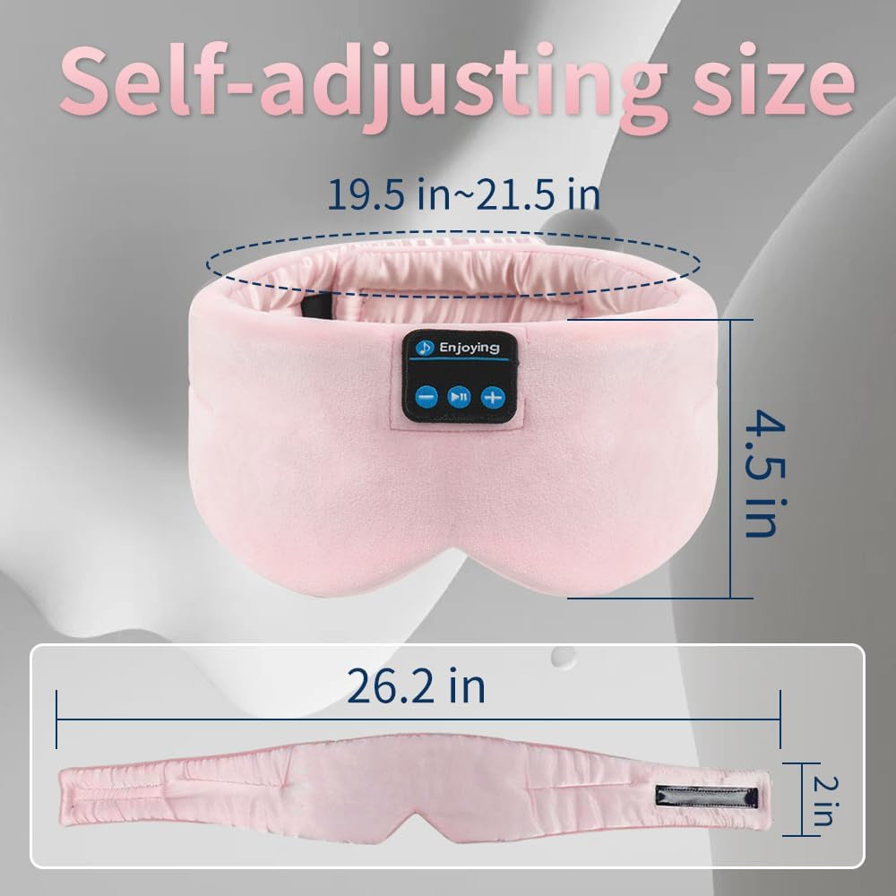 Soft Sleep Eye Mask Bluetooth Headband Wireless Headphones, Adjustable Sleep Mask for Sleeping Meditation Insomnia
