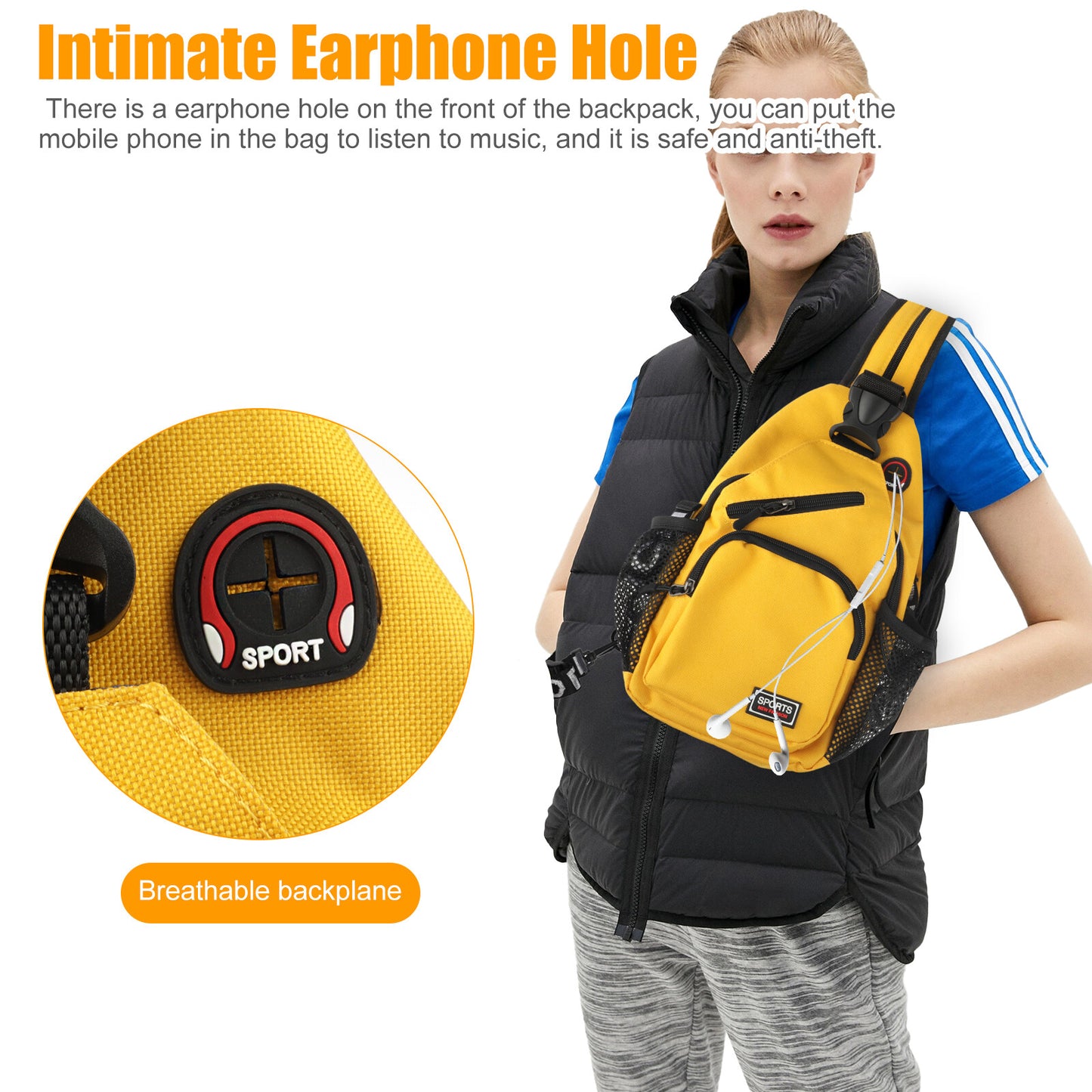 Women Waterproof Crossbody Bag Sling Shoulder Chest Pack Travel Sports Backpack