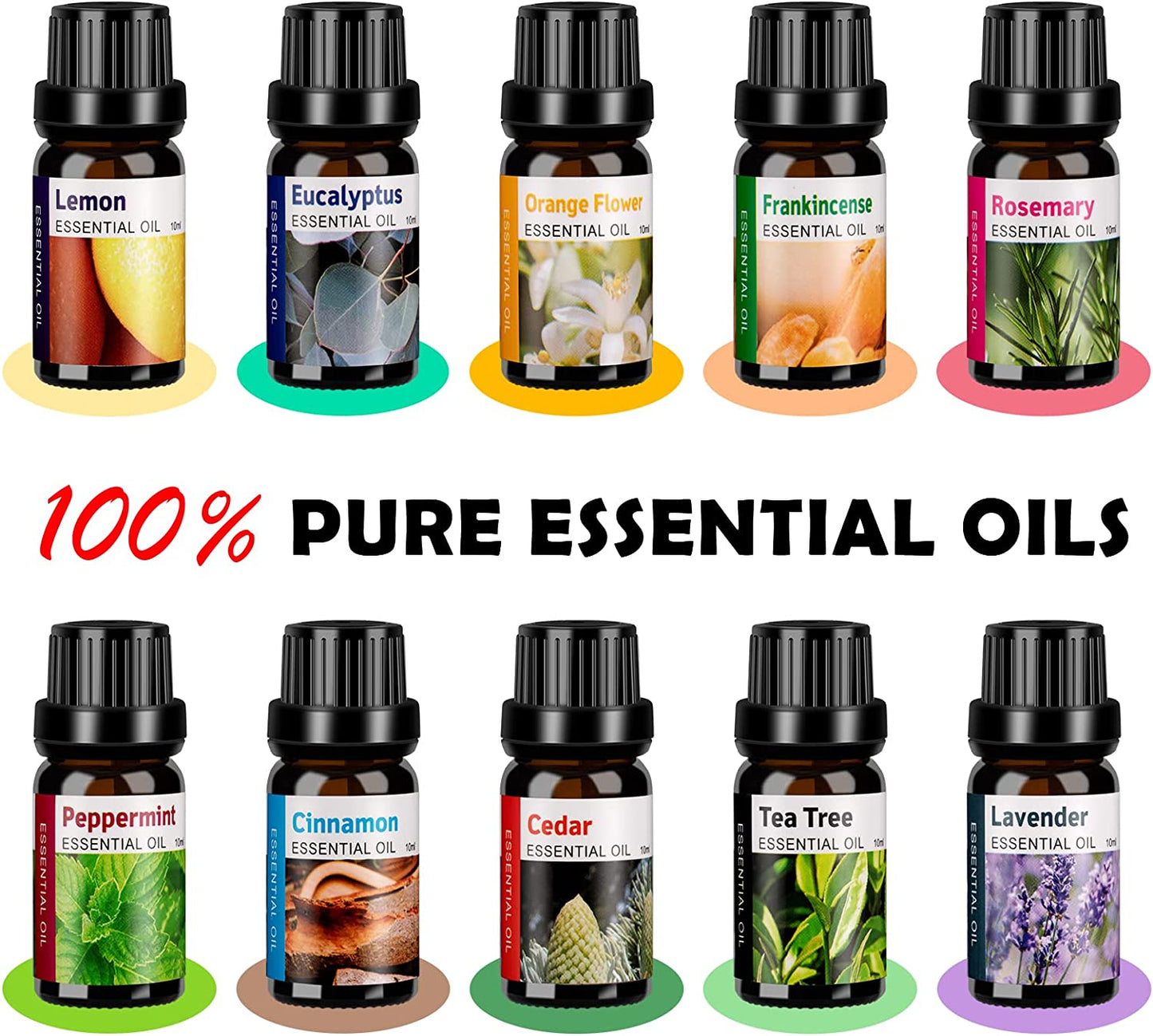 Aroma Diffusers for Large Rooms with 10 Essential Oil. Cool Mist Humidifier Vaporizer