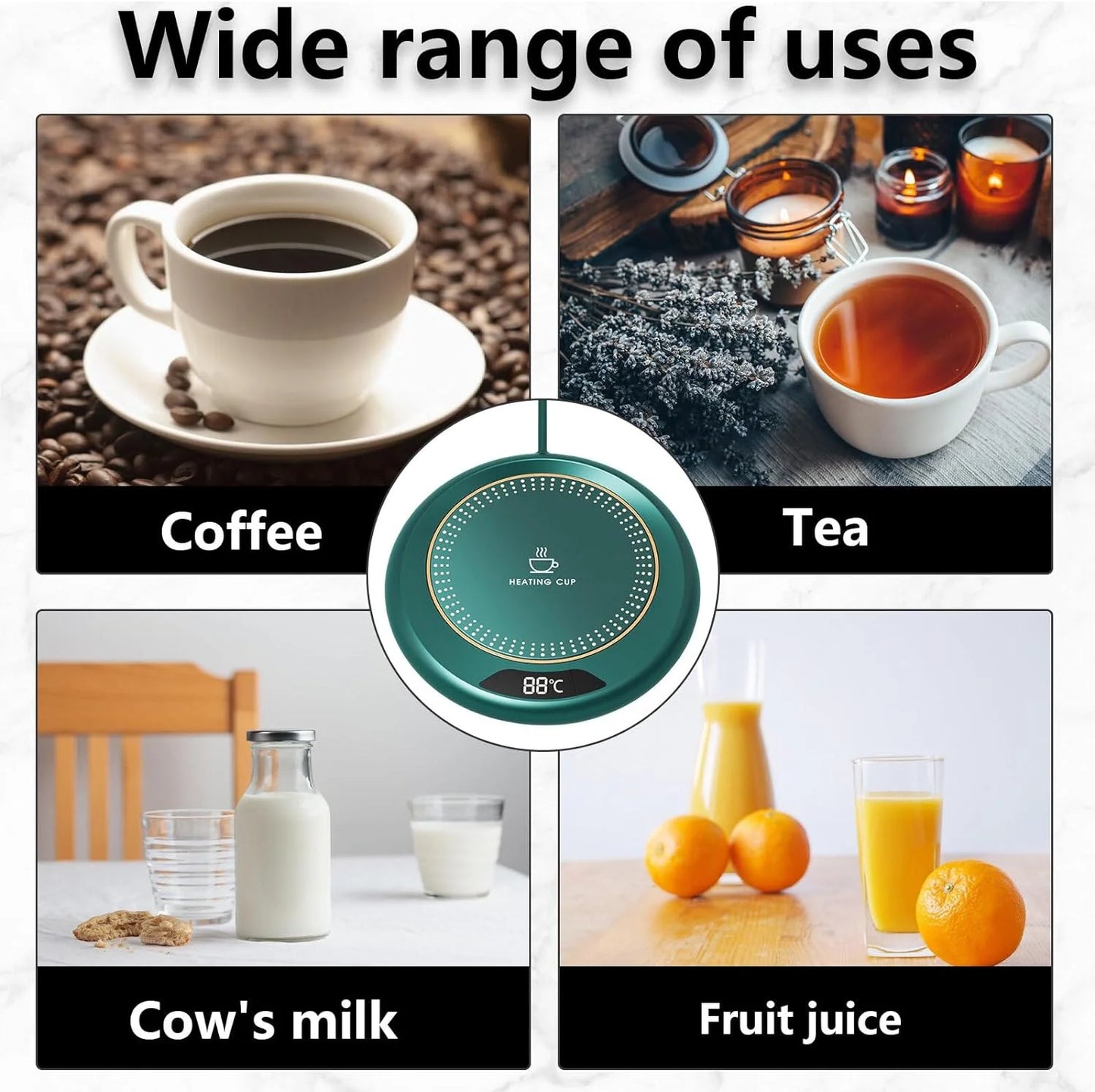 Mug & Coffee Warmer for Desk with 3 Temperature Settings