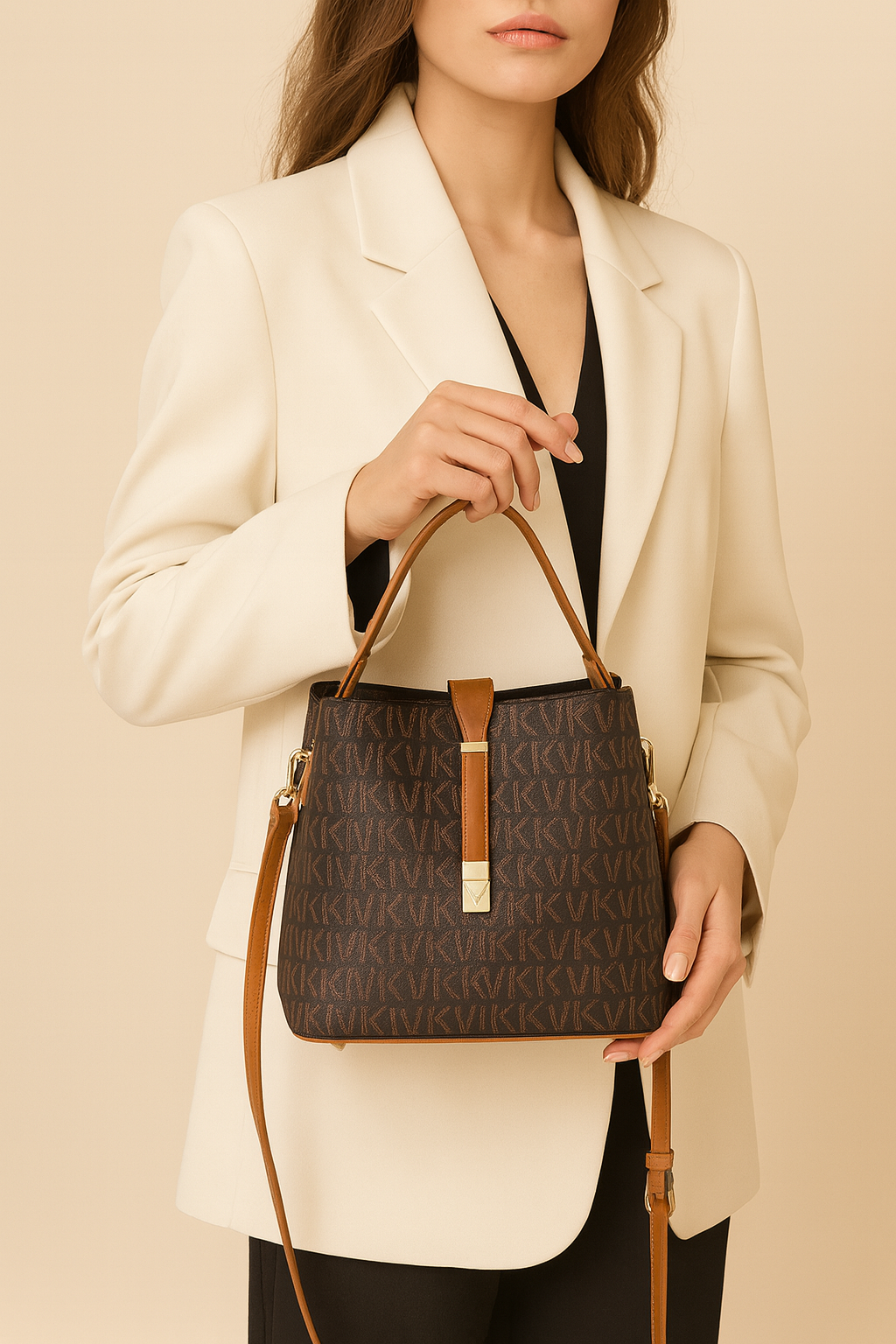 Small Bucket Crossbody Handbag.
