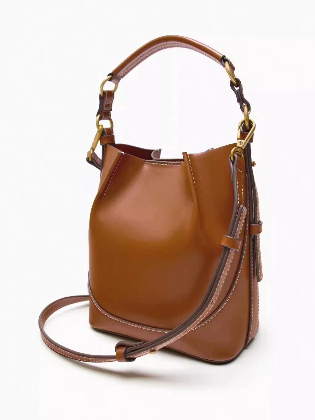 Women's Bag Ruched Satchel Bucket Bag