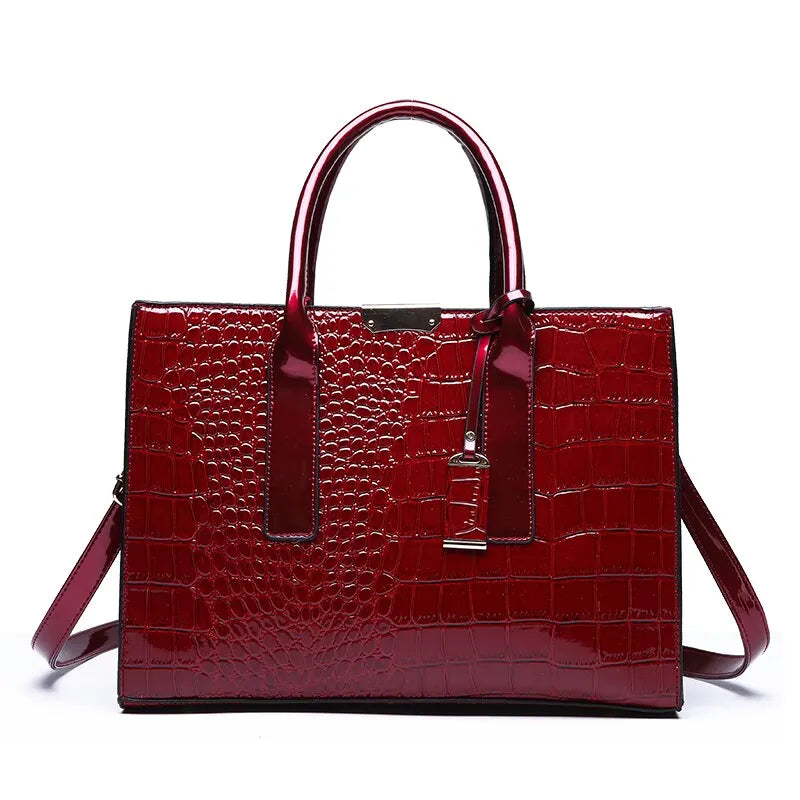 Crocodile Print Tote Handbag