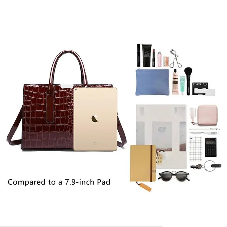 Crocodile Print Tote Handbag