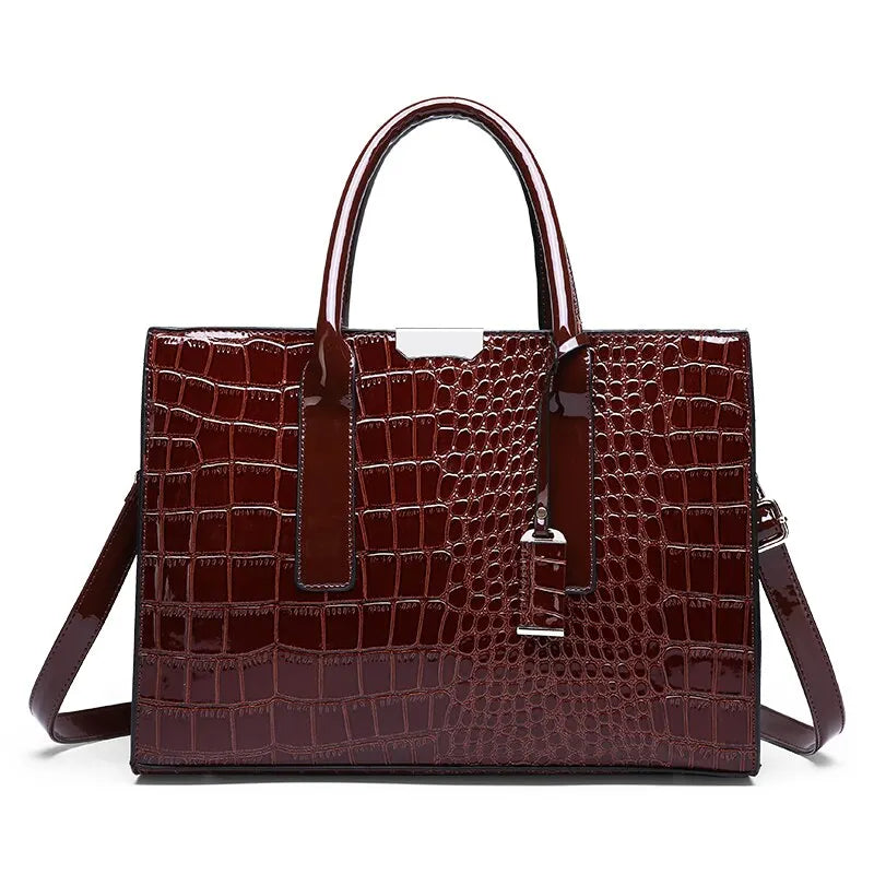 Crocodile Print Tote Handbag