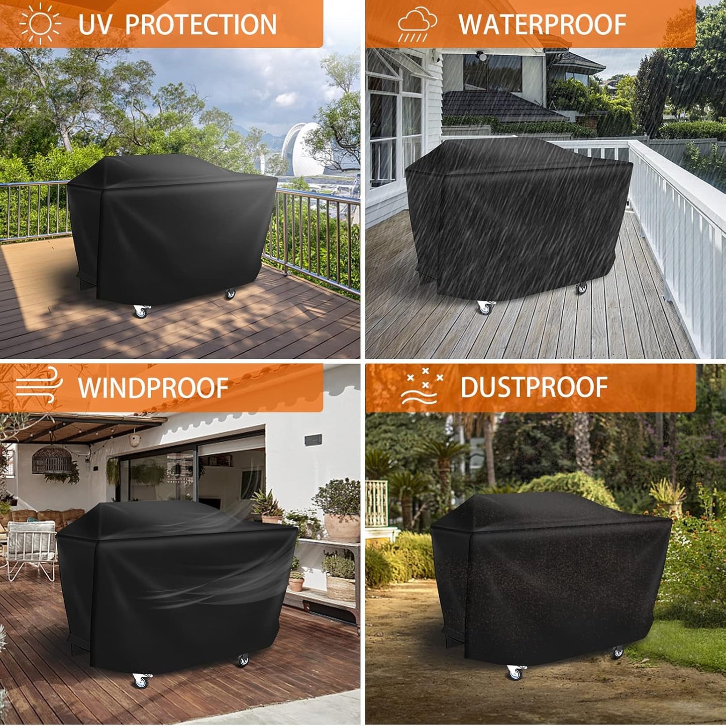 Griddle Cover for Blackstone Rangetop Combo Griddles 600D Heavy Duty Waterproof Canvas, Fits up to 68"