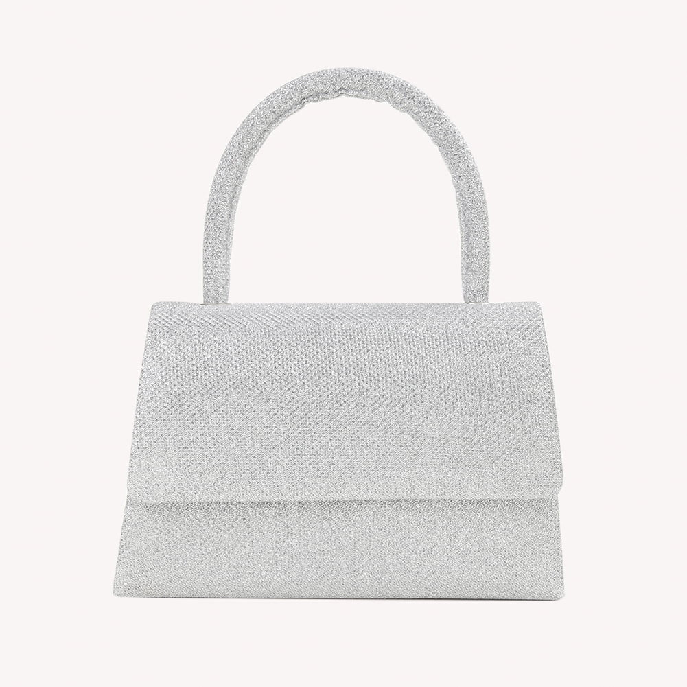Mini Evening Bag Sequins Shoulder Clutch Handbag (Silver)
