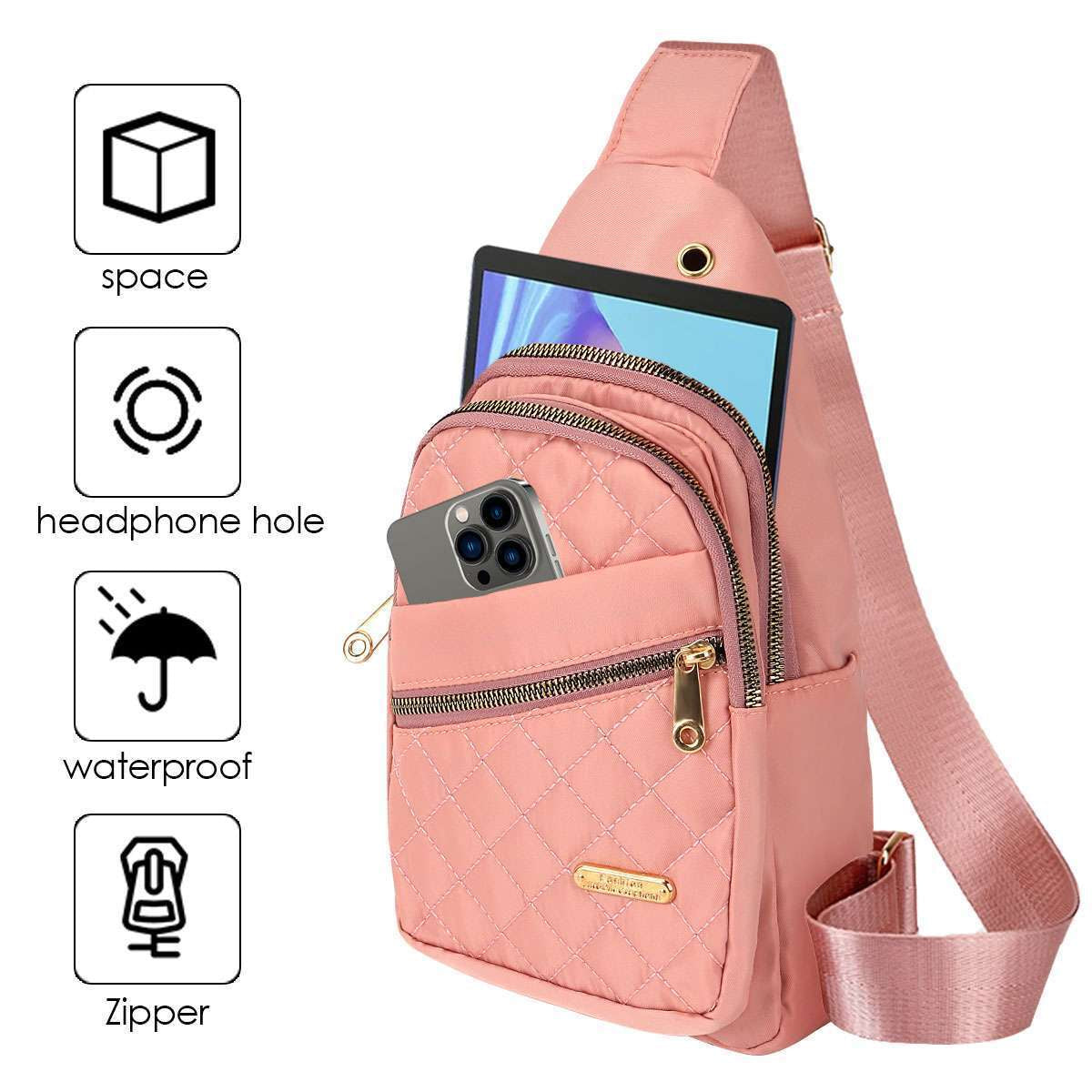 Women Crossbody Shoulder sport Bags, Chest Sling Backpack