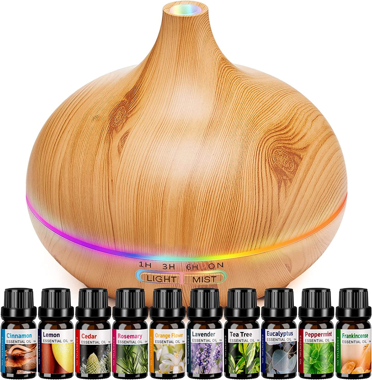 Aroma Diffusers for Large Rooms with 10 Essential Oil. Cool Mist Humidifier Vaporizer