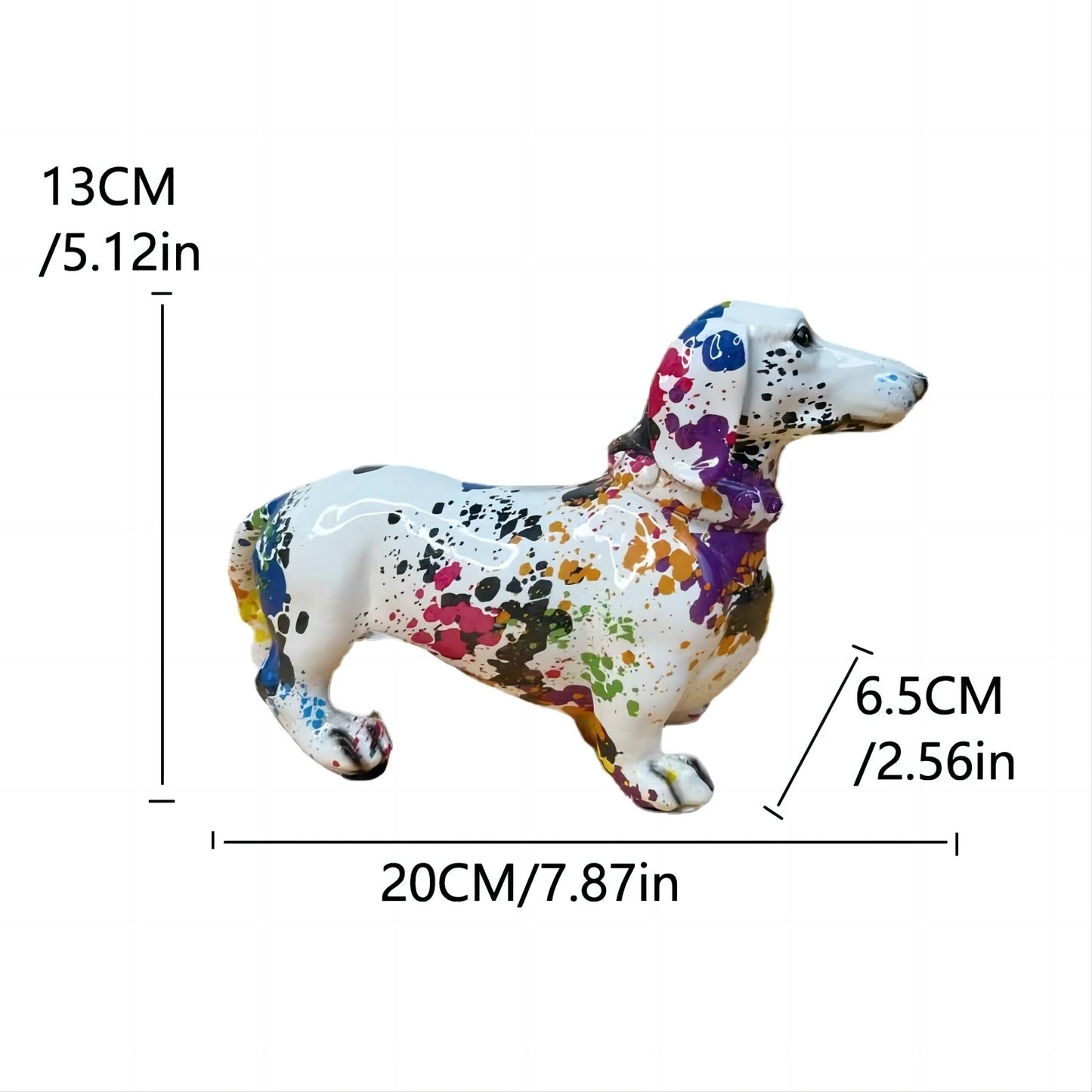 Colorful Standing French Bulldog Resin Statue Decoration, Graffiti Crafts.