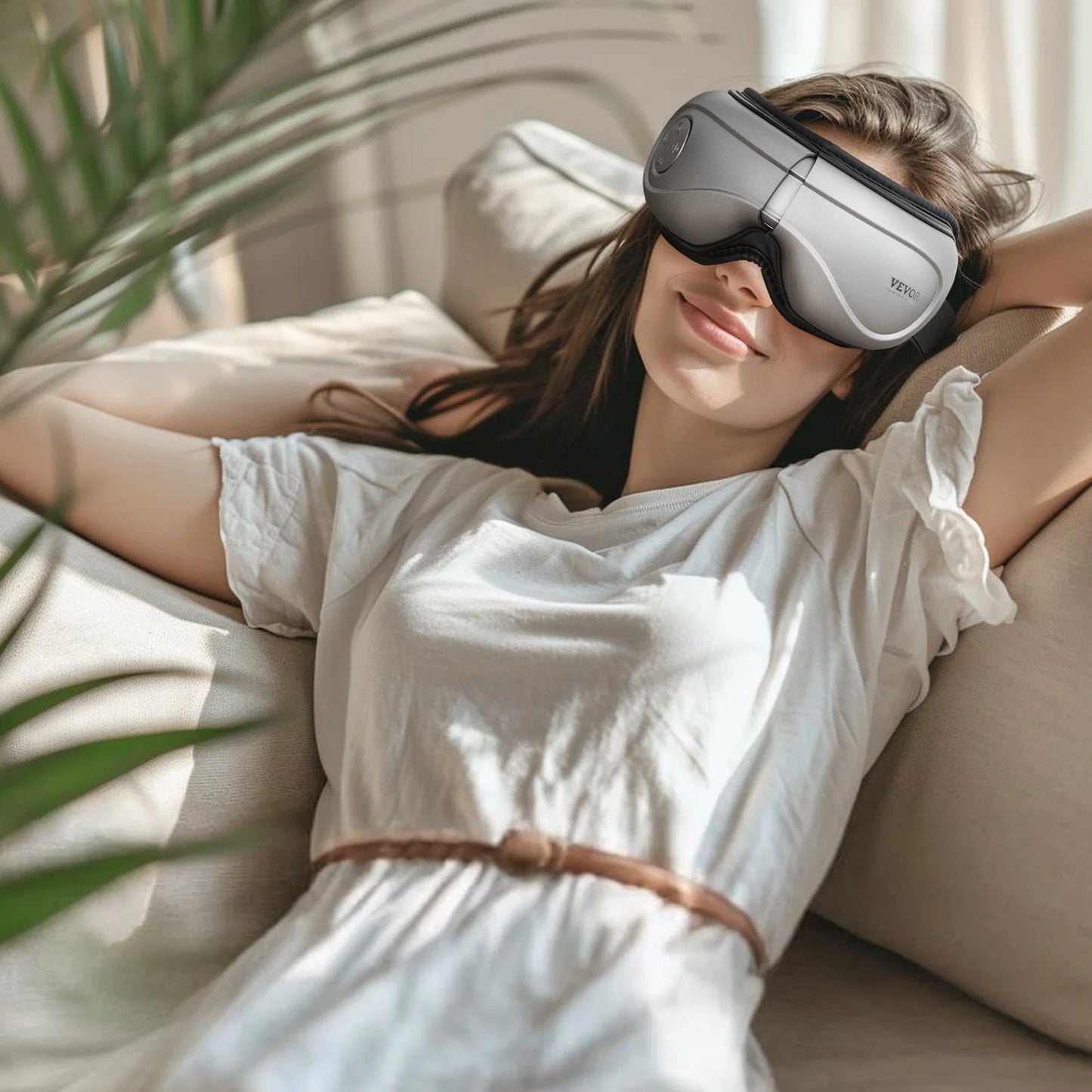 VEVOR Heated Eye Massager Eye Care Device 5 Modes Bluetooth Music