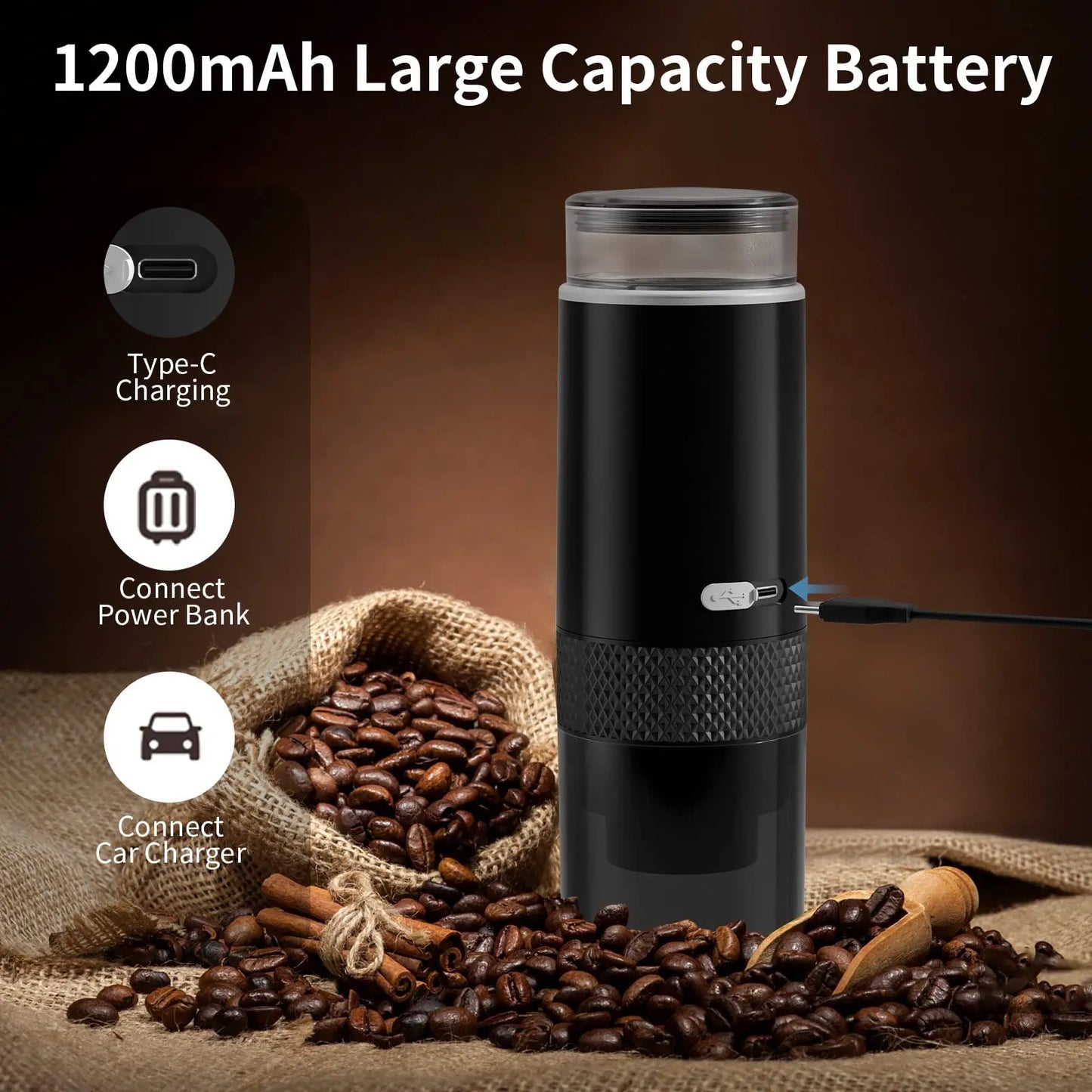 Electric Capsule Ground Coffee Brewer - Portable Coffee Machine.