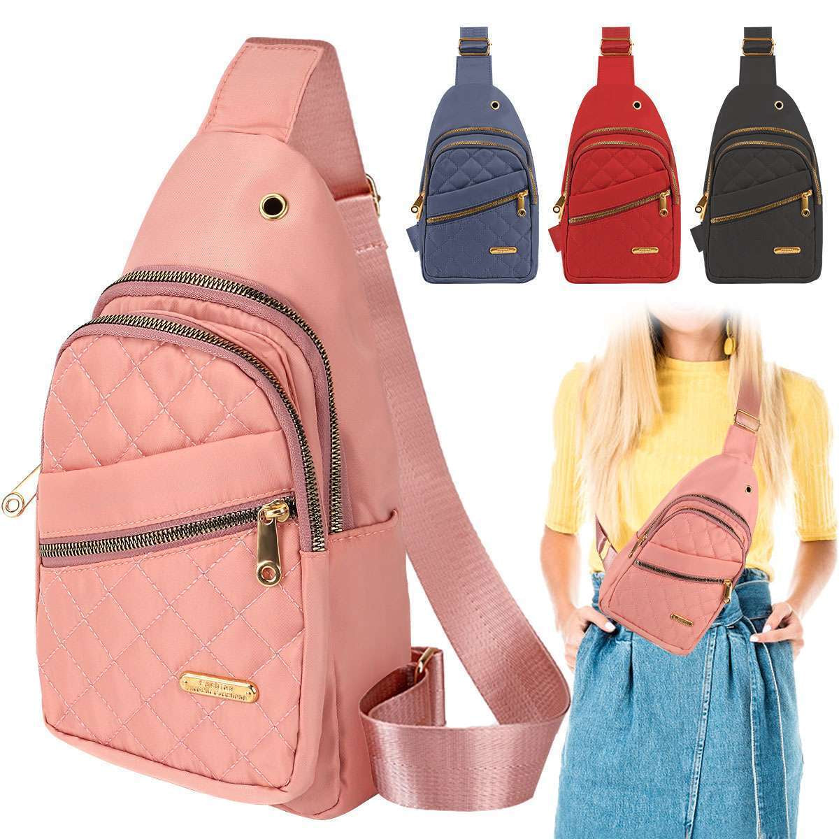 Women Crossbody Shoulder sport Bags, Chest Sling Backpack