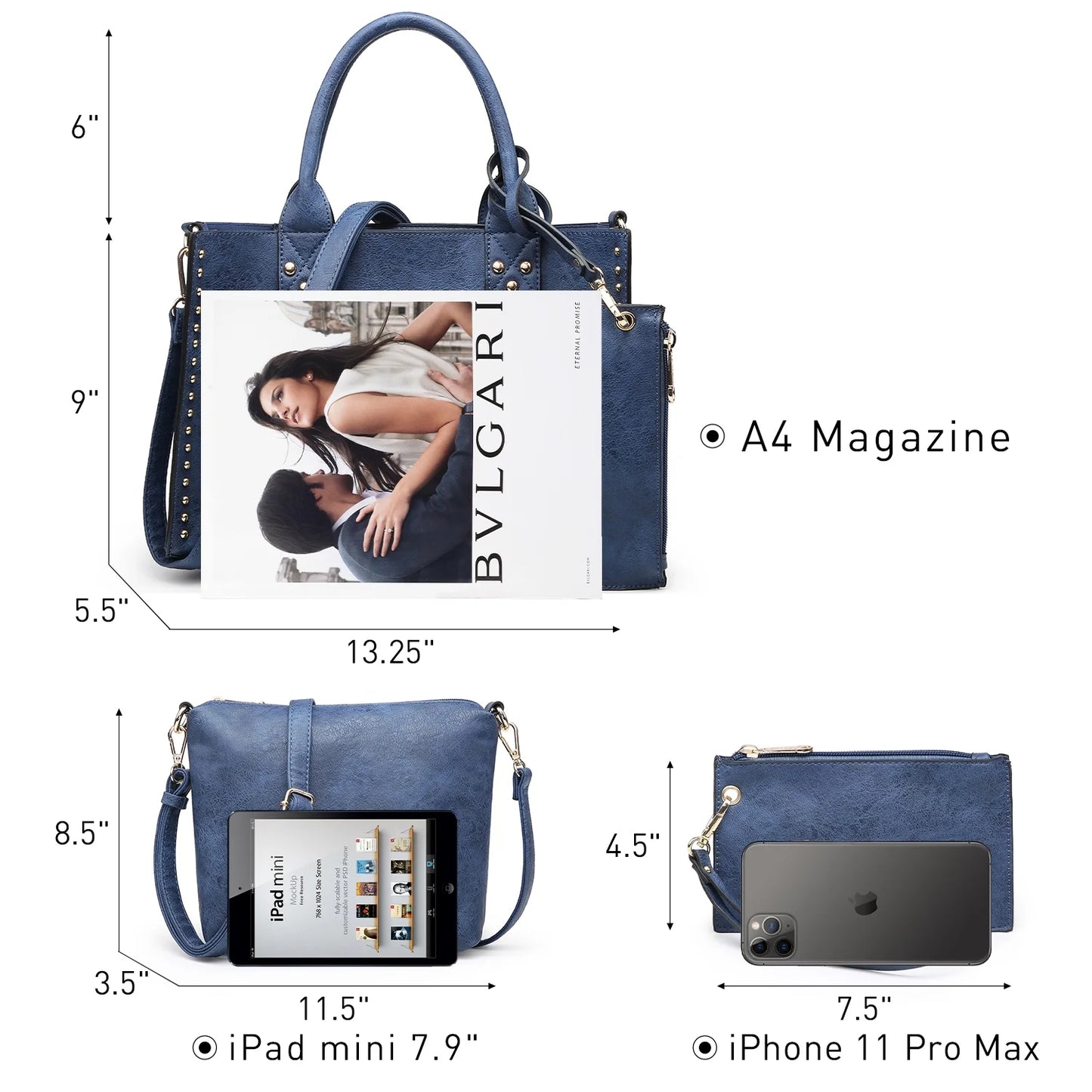 3Pcs Shoulder Tote Bag for Ladies