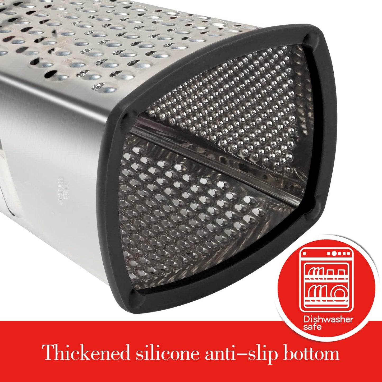 Cheese Grater with Handle, Stainless Steel Box Grater, 4 Side Vegetable Shredder Slicer.