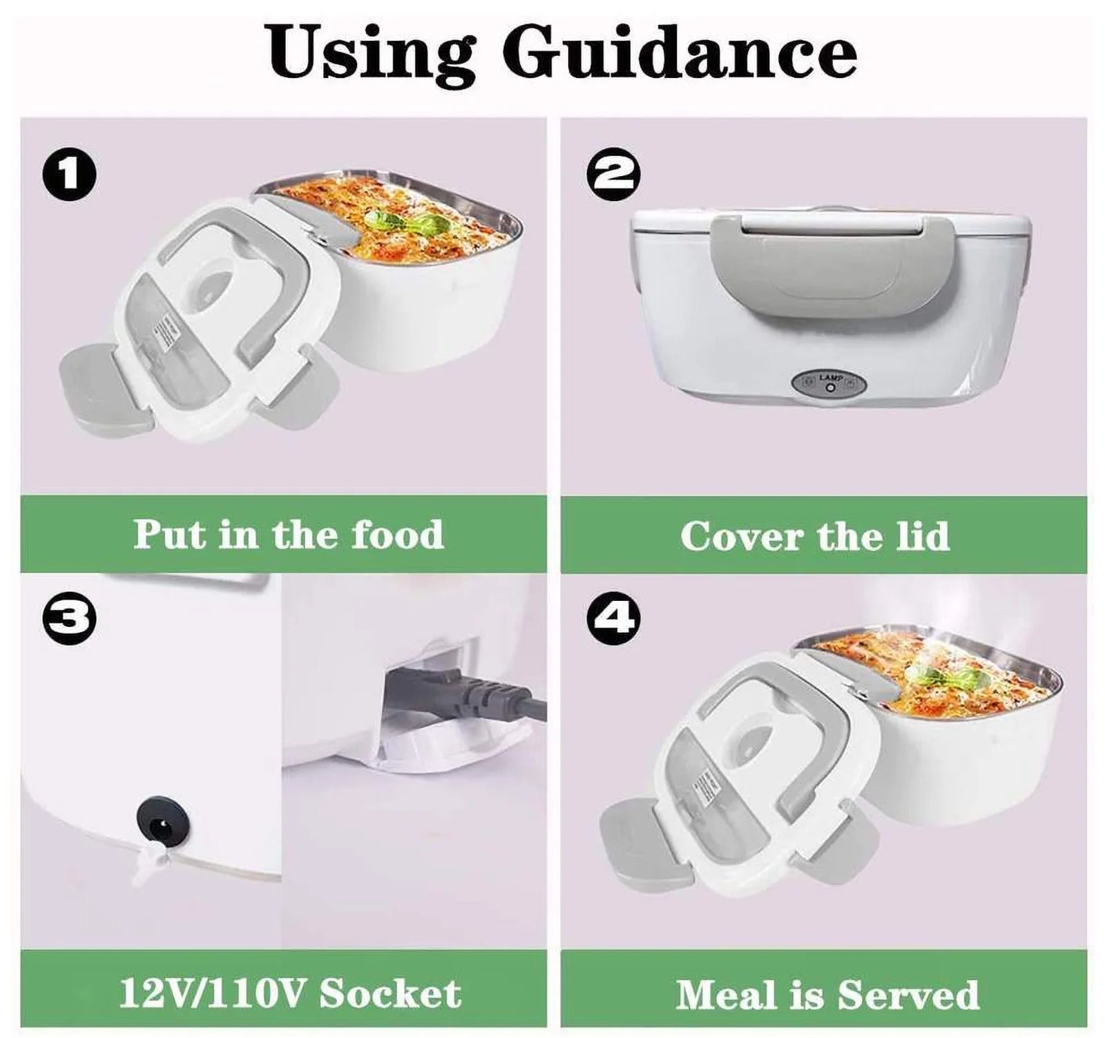 Electric Lunch Box Portable Food Warmer. 5L Stainless Steel Heated Lunch Box.