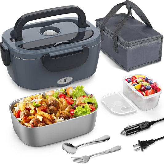 Electric Lunch Box, 3 in 1 Heated, Portable with 1.5L Removable Stainless Steel 