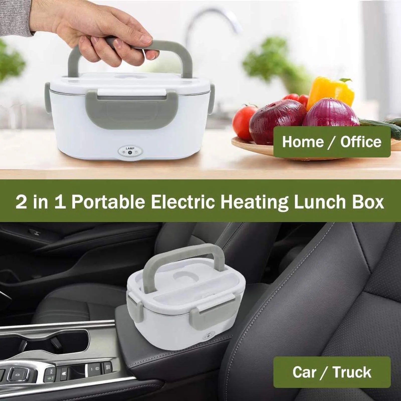 Electric Lunch Box Portable Food Warmer. 5L Stainless Steel Heated Lunch Box.