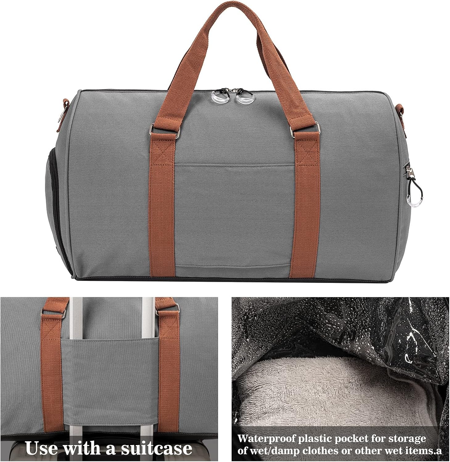Travel Weekend Duffel Bag & Sports Gym bag w/shoe compartment & wet pocket. 