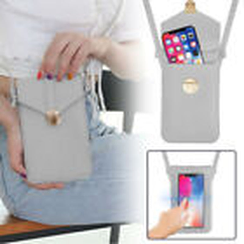 Women Leather Wallet Touch Screen Cell Phone Purse Crossbody Shoulder Strap Bag