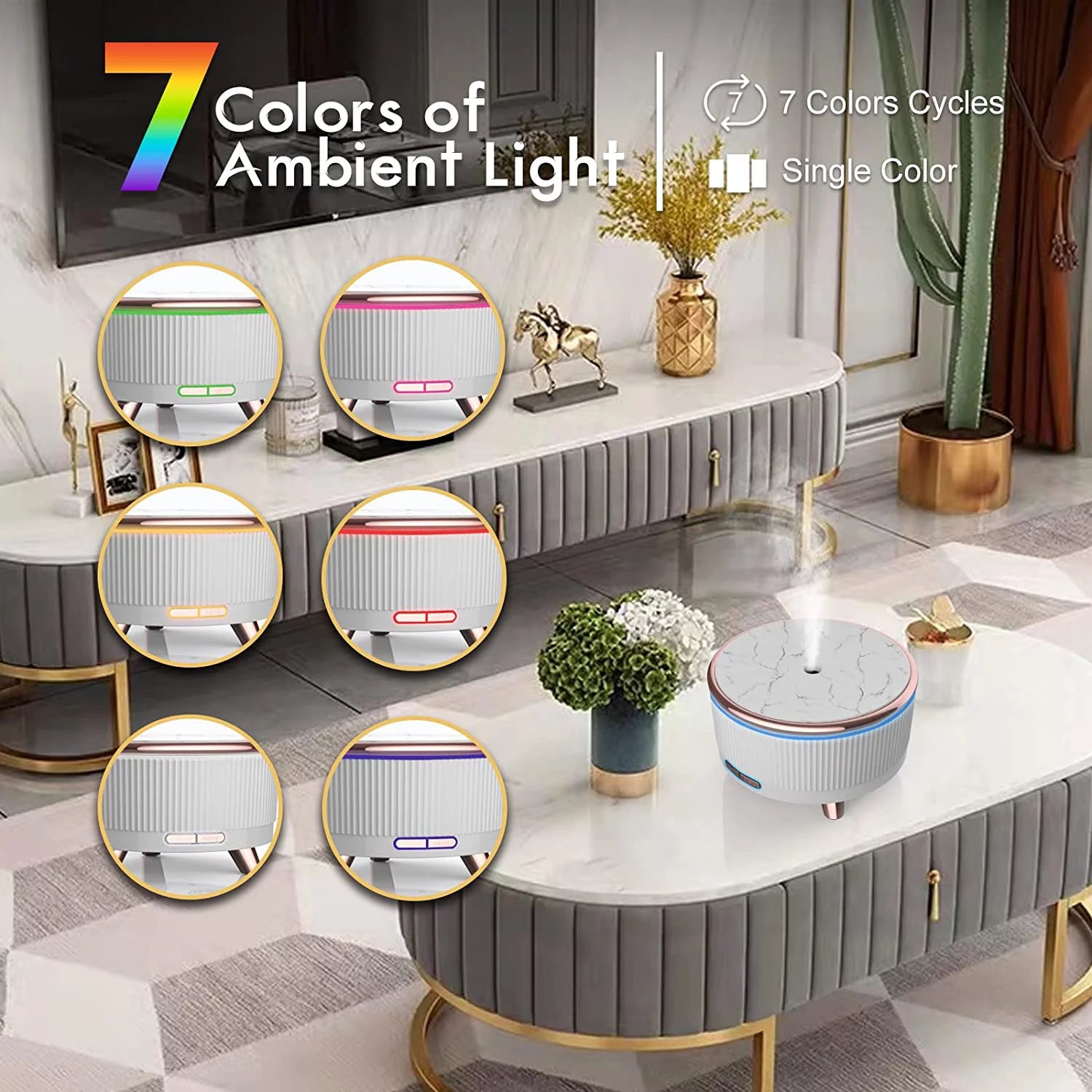 Diffusers for Essential Oils Large Room Humidifier, 500Ml Aromatherapy Diffuser Cool Mist Humidifier with Remote Control.