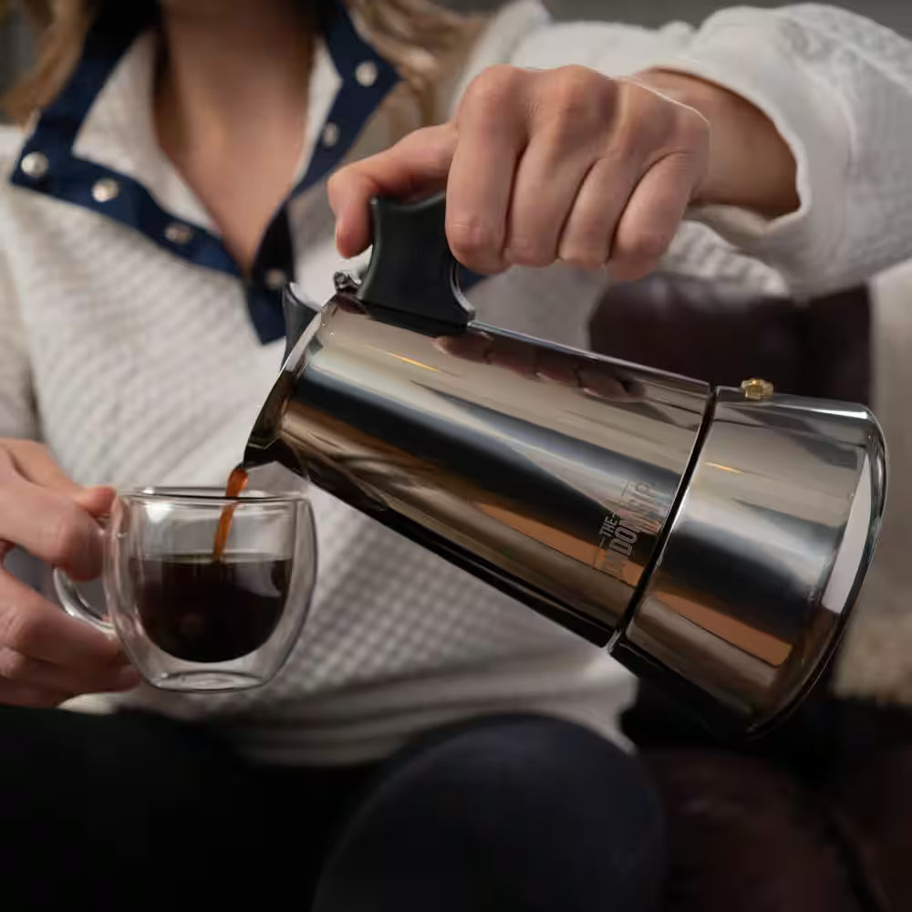 London Sip Stovetop Espresso Maker, Silver, 10-Cup