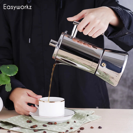 Diego 12 Cup Stovetop Espresso Coffee Maker Stainless Steel Italian Moka Pot, 17.5 Oz
