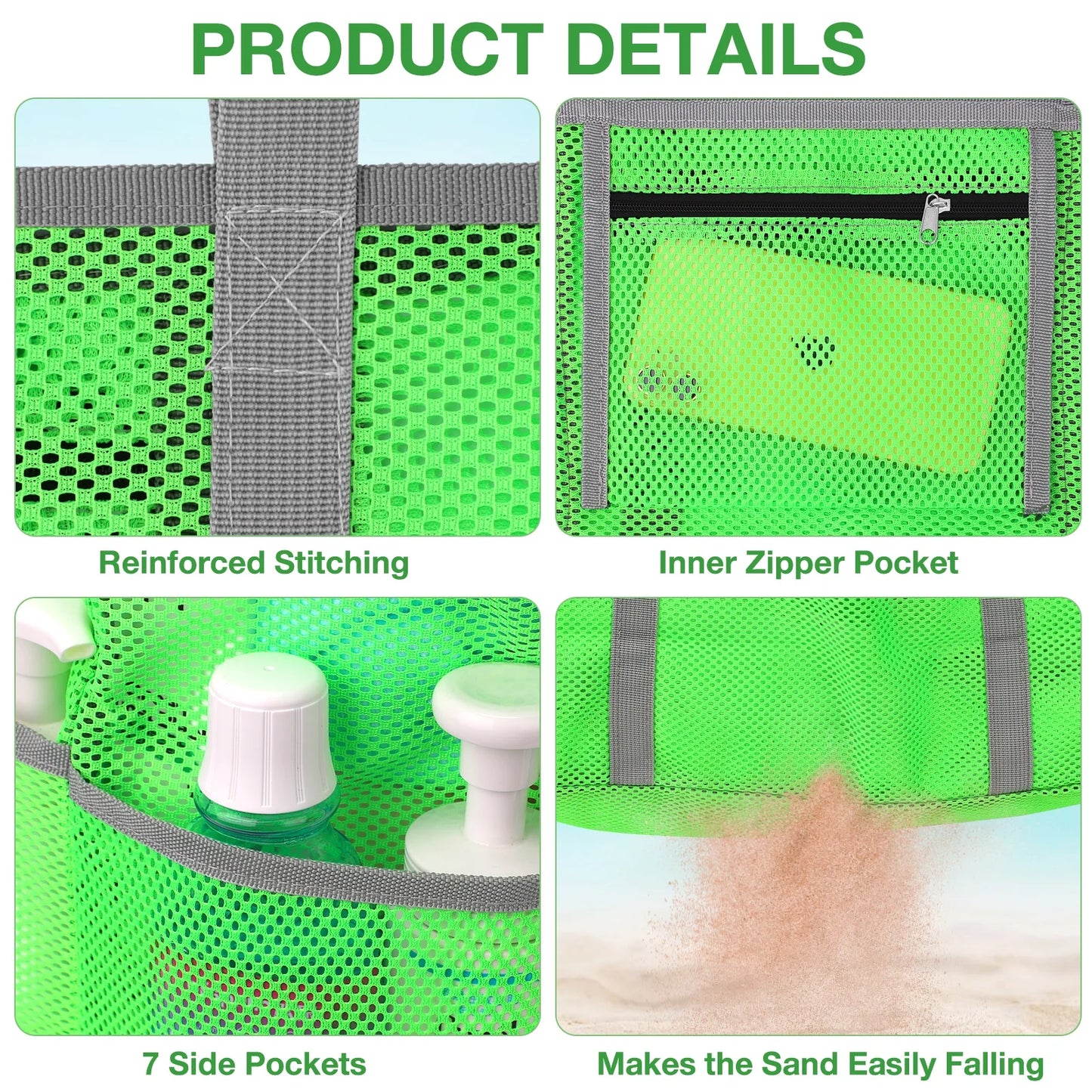 Mesh Beach Bag Rope Handles