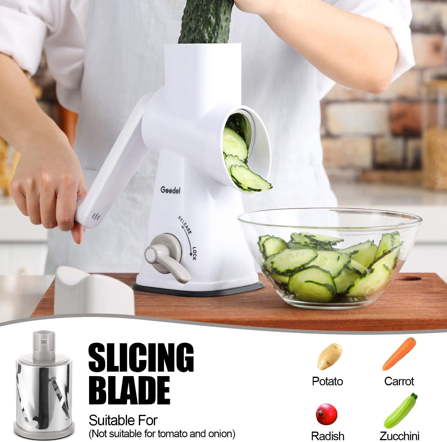 Rotary Cheese Grater, Mandoline Vegetable Slice.