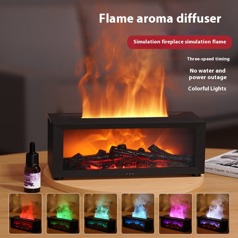 New Flame Aromatherapy Machine Colorful Essential Oil Diffuser Flame Humidifier 3D Flame Fireplace Machine