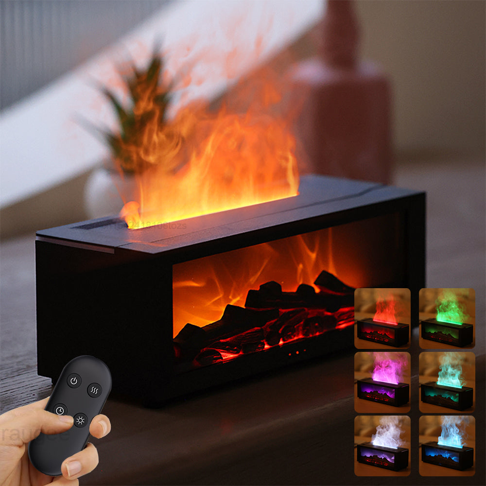 New Flame Aromatherapy Machine Colorful Essential Oil Diffuser Flame Humidifier 3D Flame Fireplace Machine