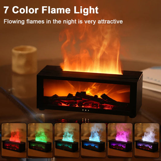 New Flame Aromatherapy Machine Colorful Essential Oil Diffuser Flame Humidifier 3D Flame Fireplace Machine