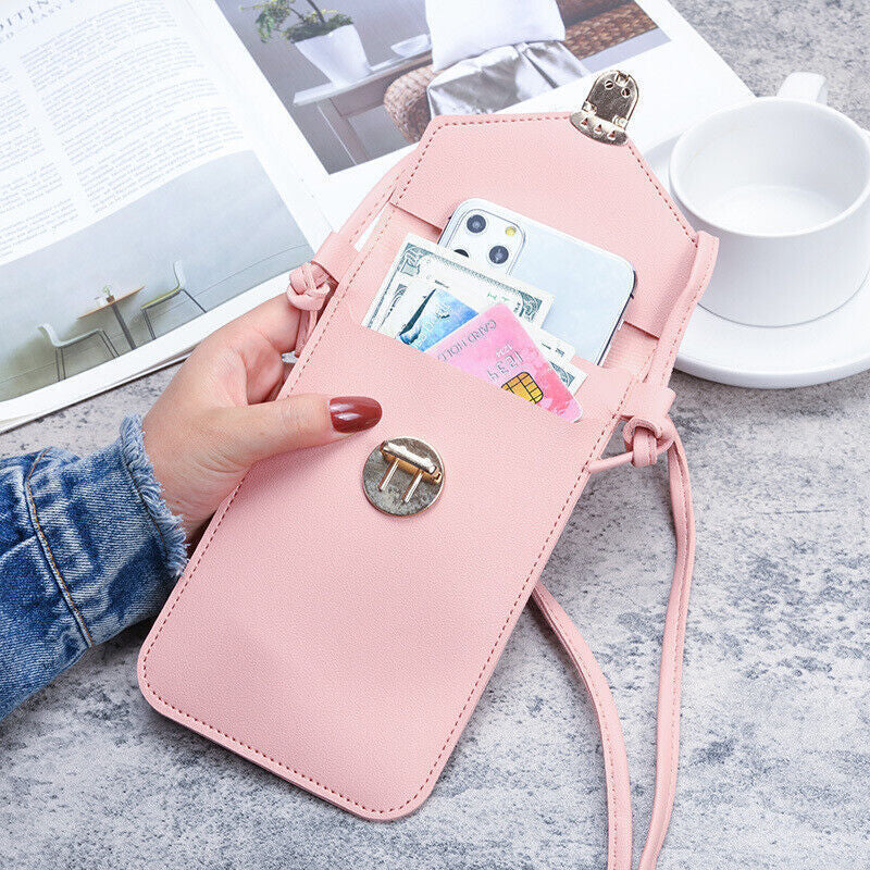 Women Leather Wallet Touch Screen Cell Phone Purse Crossbody Shoulder Strap Bag