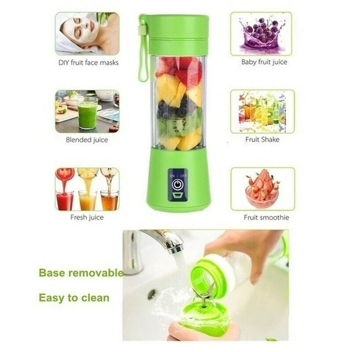 Portable Blender USB Rechargeable Personal Juicer Cup Mixer for Shakes and Smoothies