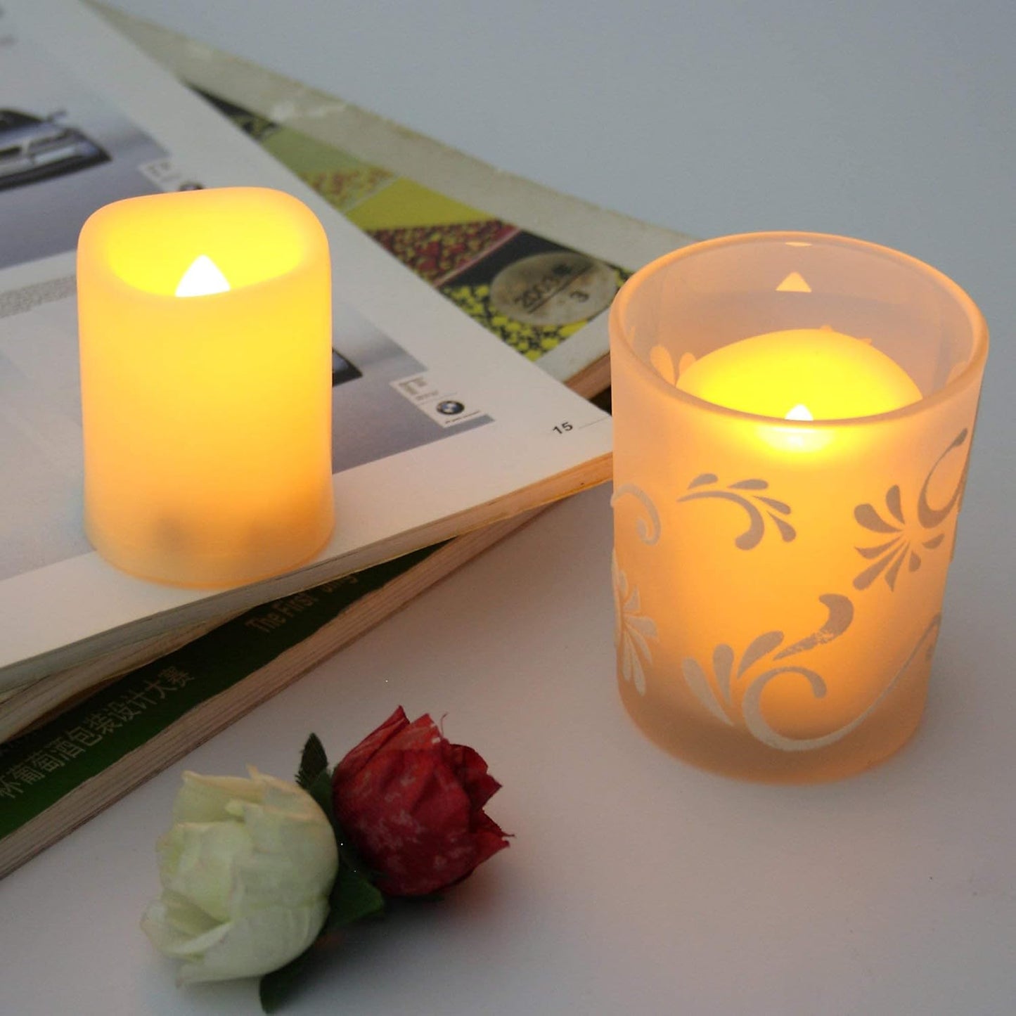 Battery Operated Flameless Votive Candles Tea Lights Set